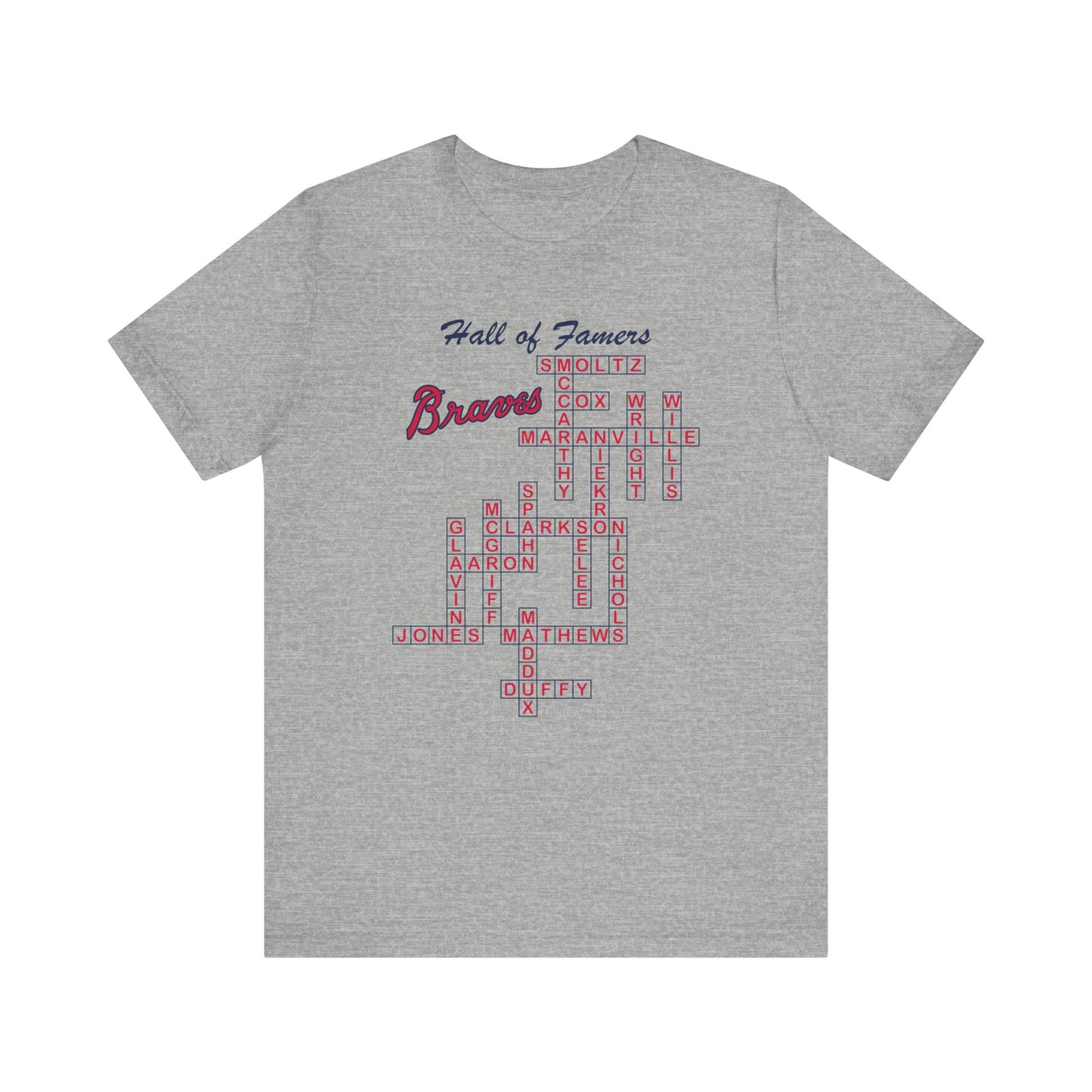 Braves Hall of Famers Crossword Atlanta Milwaukee Boston Unisex Tee