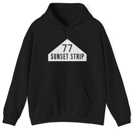 Hoodie with '77 Sunset Strip' text