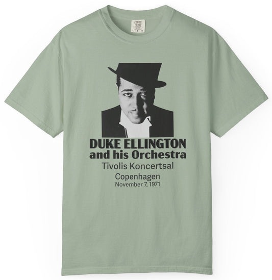T-shirt with a graphic of Duke Ellington and text