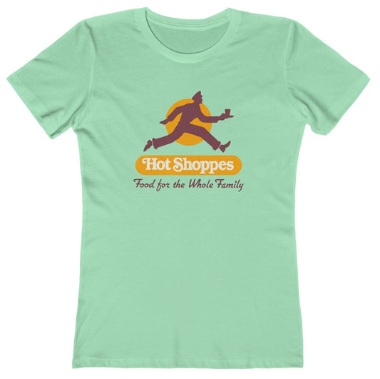 T-shirt with a graphic design and 'Hot Shoppes' text
