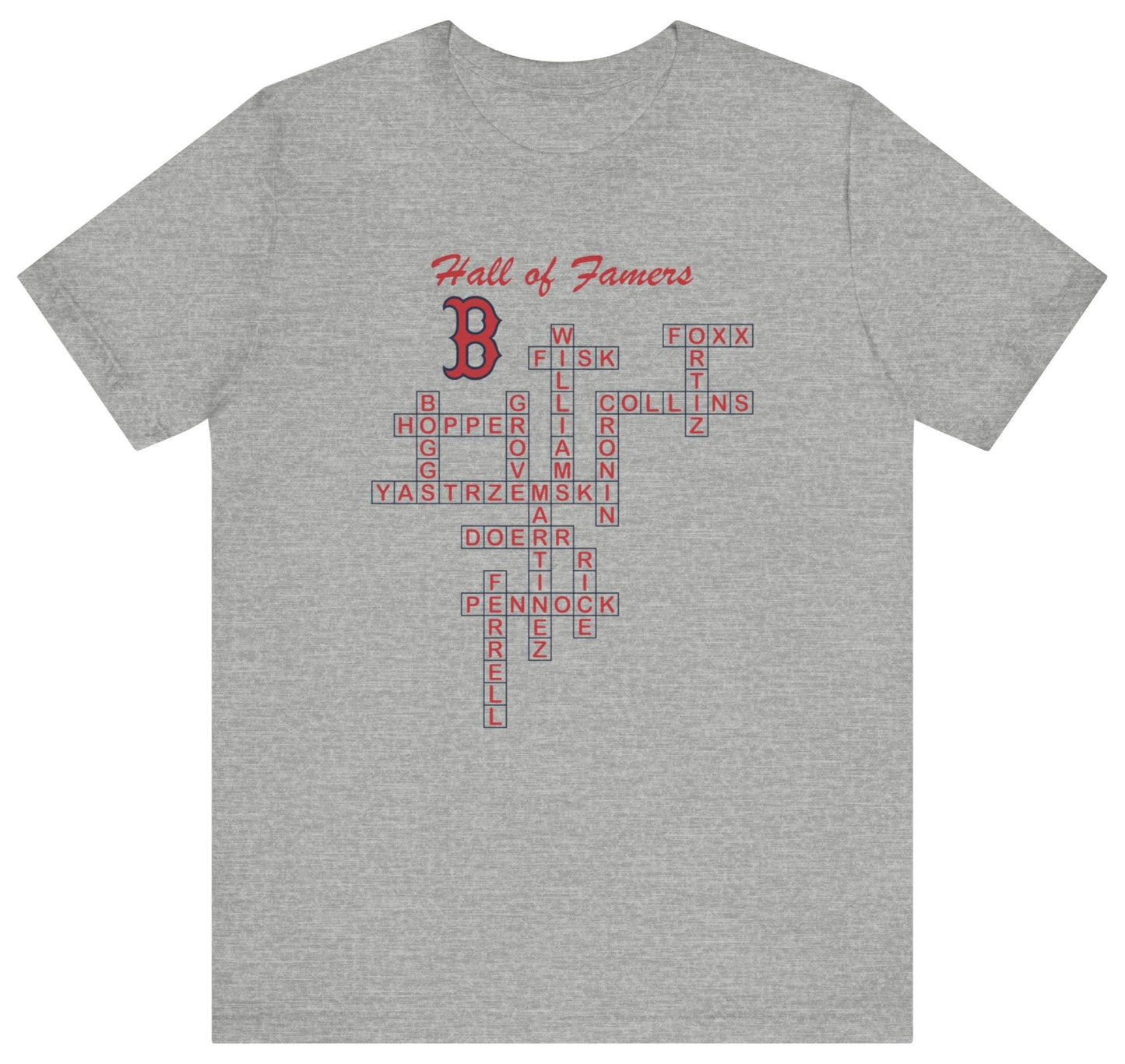 Red Sox Hall of Famers Crossword Tee