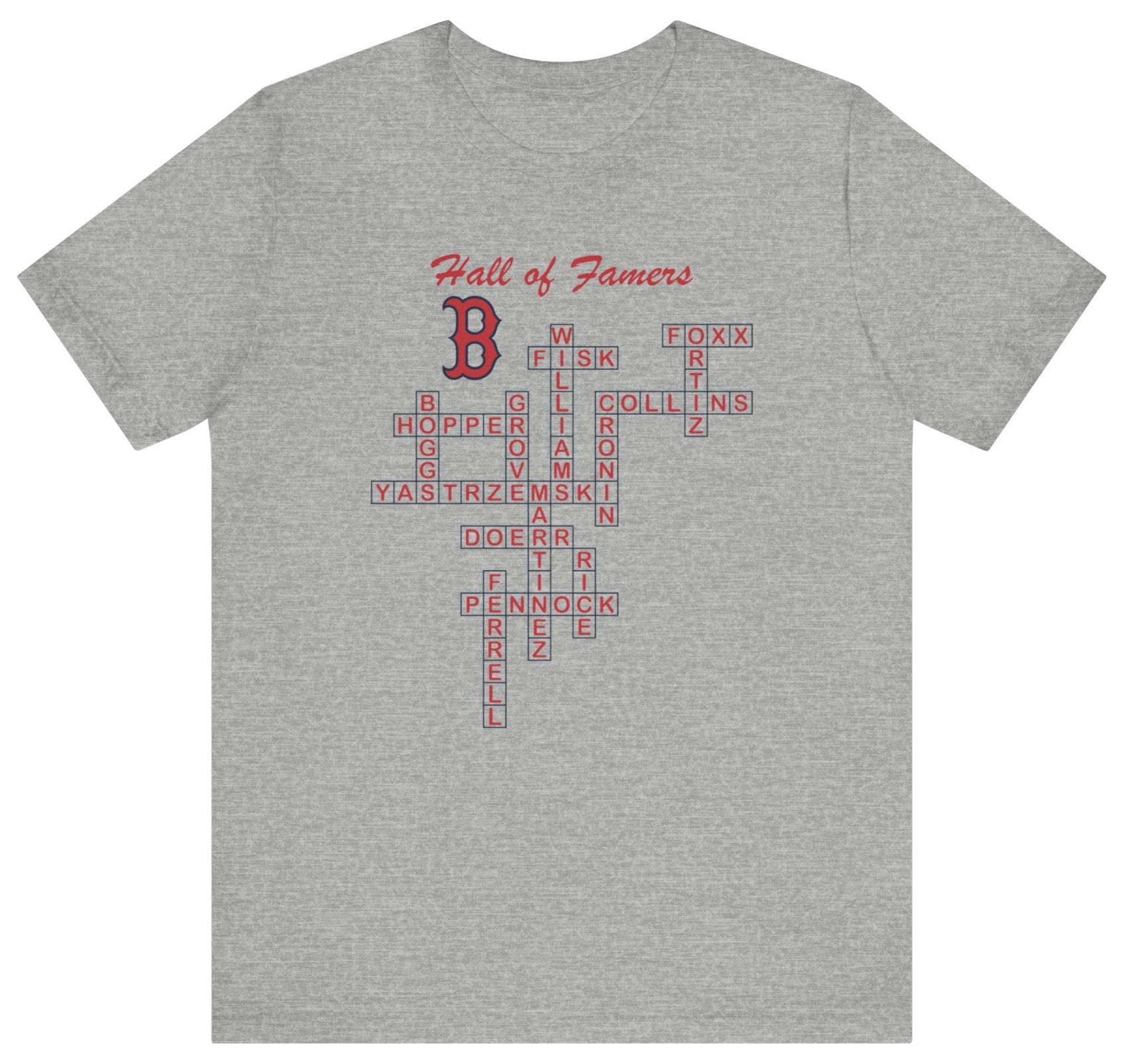 Red Sox Hall of Famers Crossword Tee