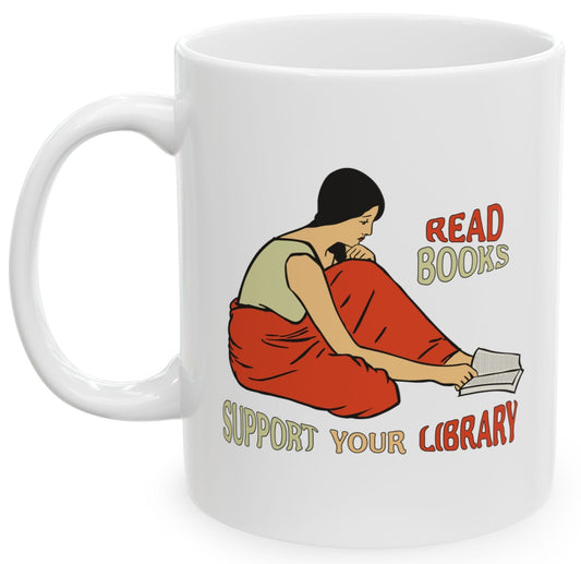 Reading, Books and Library coffee mug