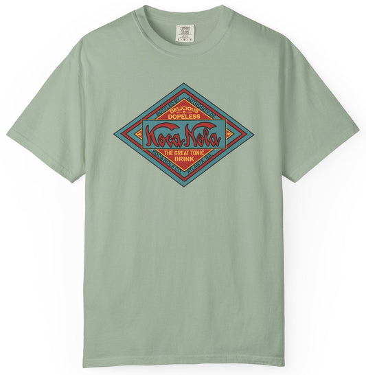 T-shirt with retro Koca Nola cola brand logo graphic