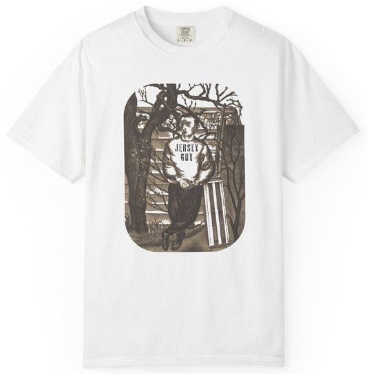 T-shirt of a man in a 'Jersey Guy' shirt