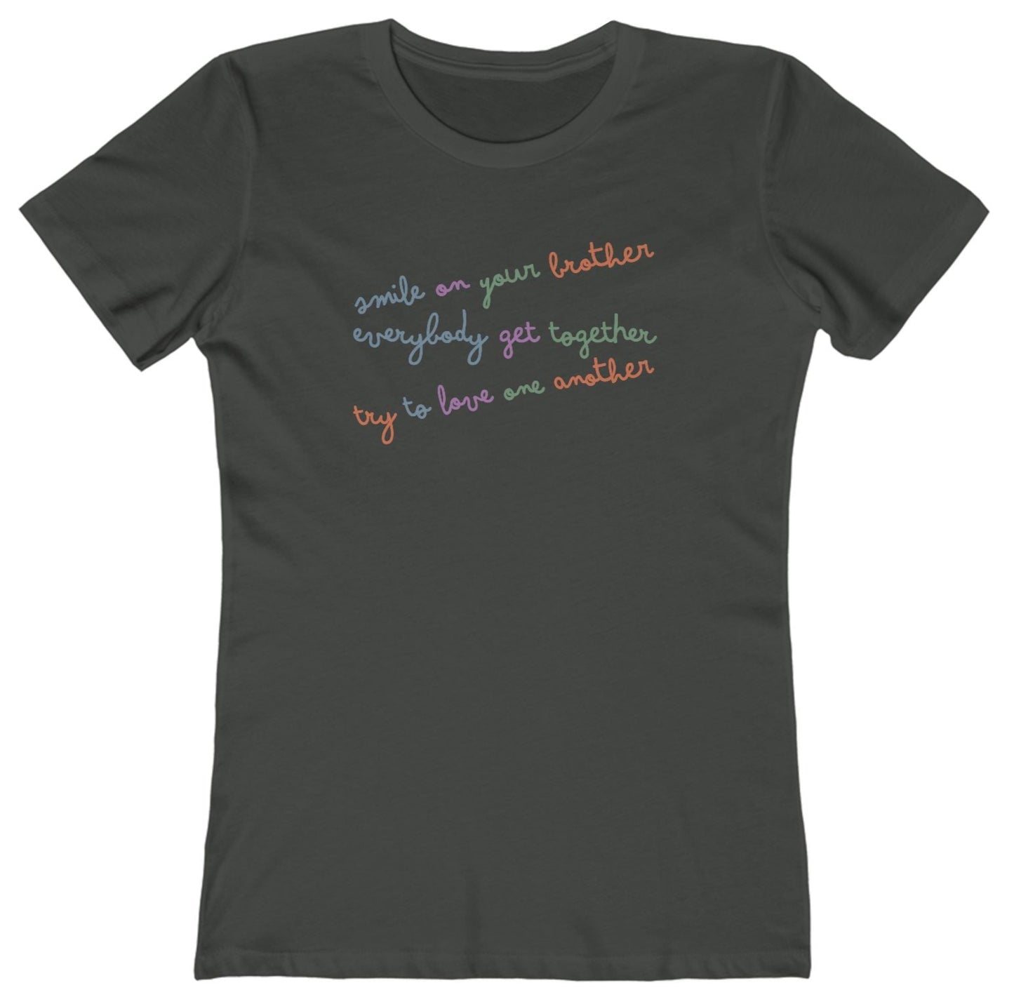 Smile on your brother, everybody get together, try to love one another t shirt
