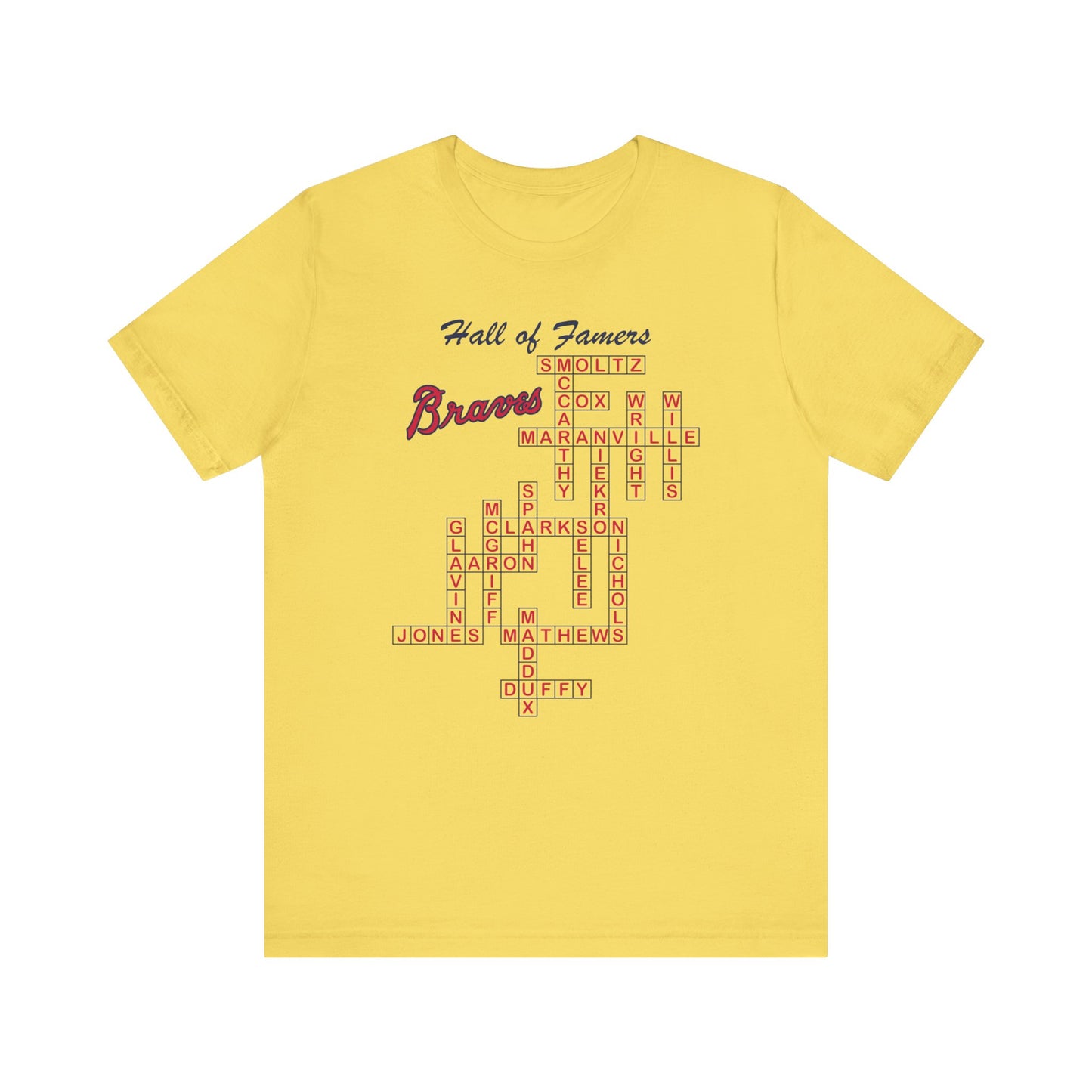 Braves Hall of Famers Crossword Atlanta Milwaukee Boston Unisex Tee