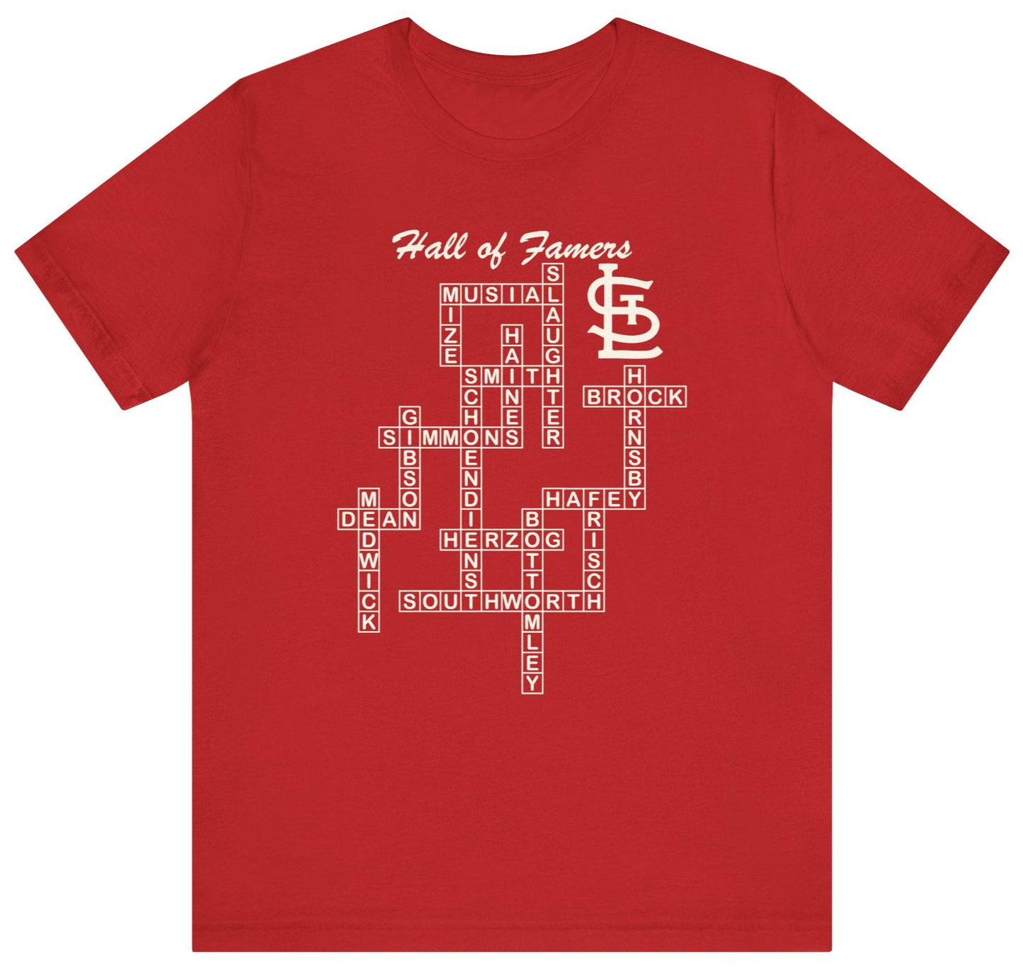 St Louis Cardinals Hall of Famers crossword t-shirt