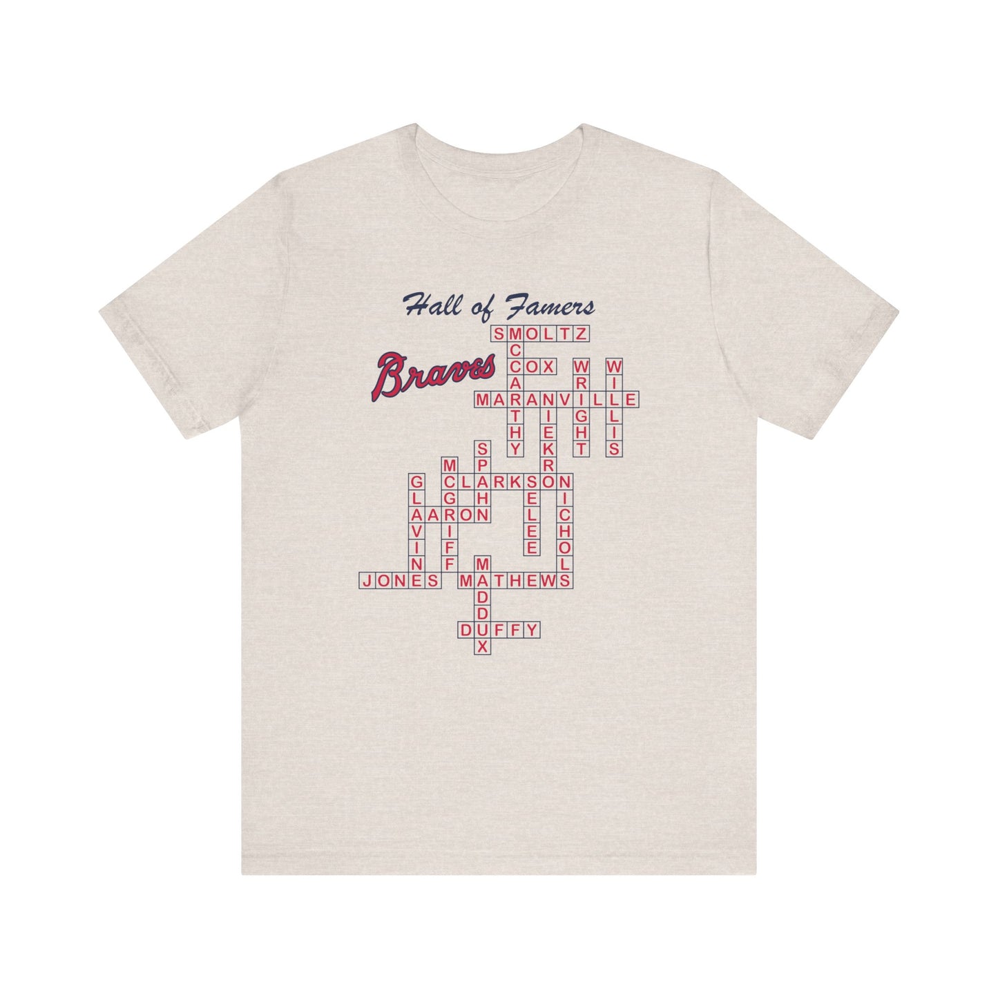 Braves Hall of Famers Crossword Atlanta Milwaukee Boston Unisex Tee