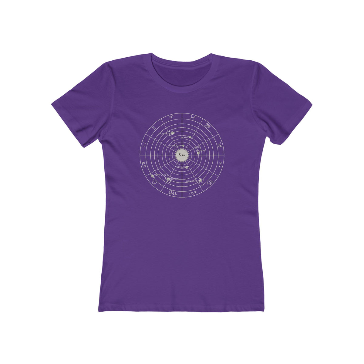 Solar System and Zodiac T-Shirt Women's
