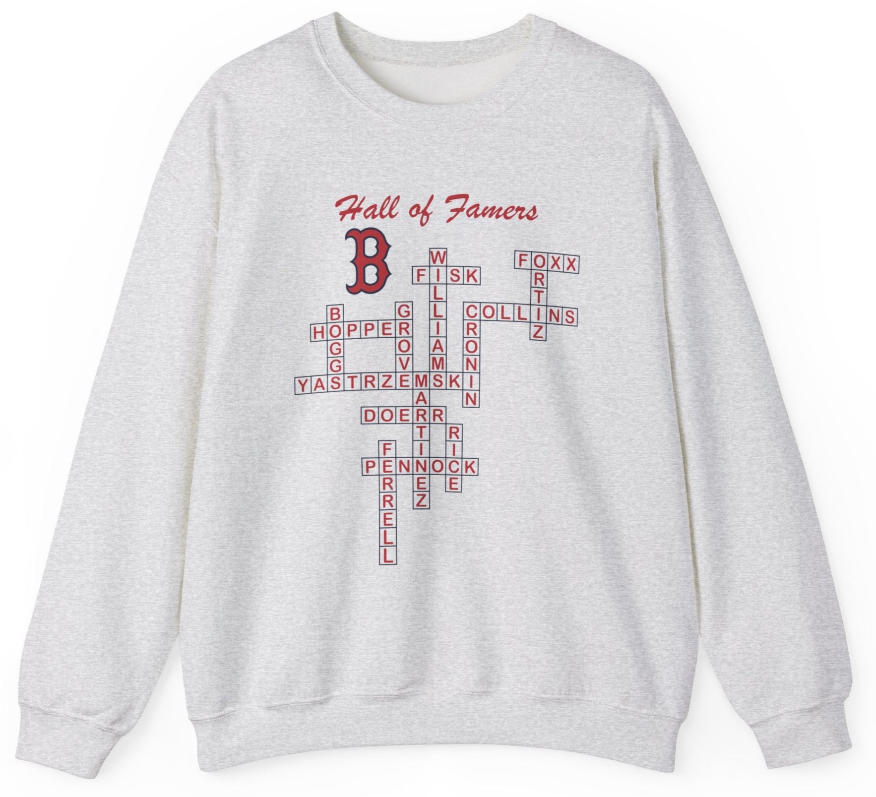 Red Sox Hall of Famers Crossword Sweatshirt