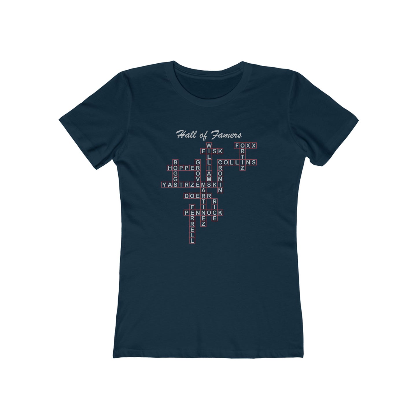 Boston Red Sox Hall of Famers Crossword Women's Tee