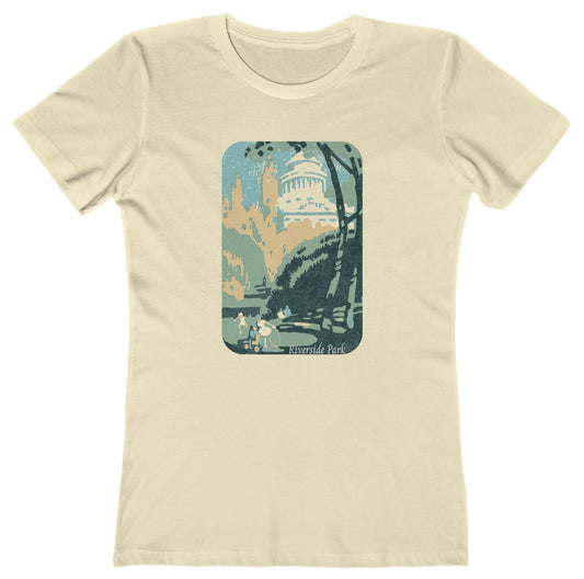 T-shirt with artist graphic of Grant's Tomb in Riverside Park in New York City