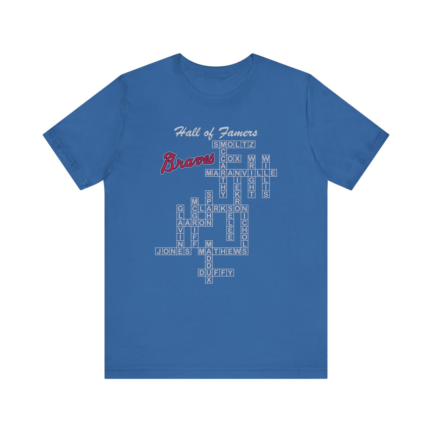 Braves Hall of Famers Crossword Atlanta Milwaukee Boston Unisex Tee