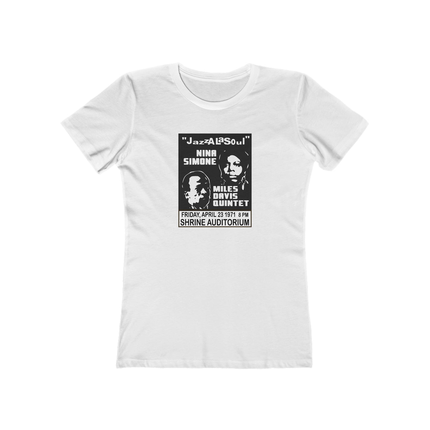 Nina Simone & Miles Davis at the Shrine - Jazz Concert Poster - Women's T-Shirt