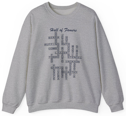 NY Yankees Hall of Famers Crossword Sweatshirt