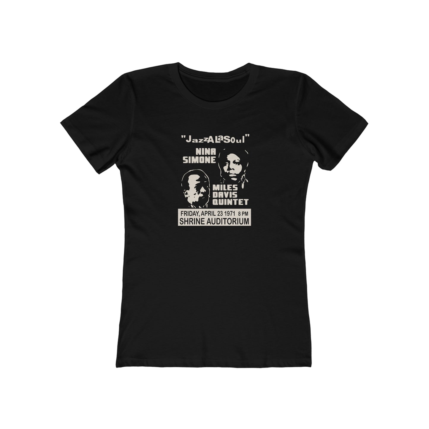 Nina Simone & Miles Davis at the Shrine - Jazz Concert Poster - Women's T-Shirt