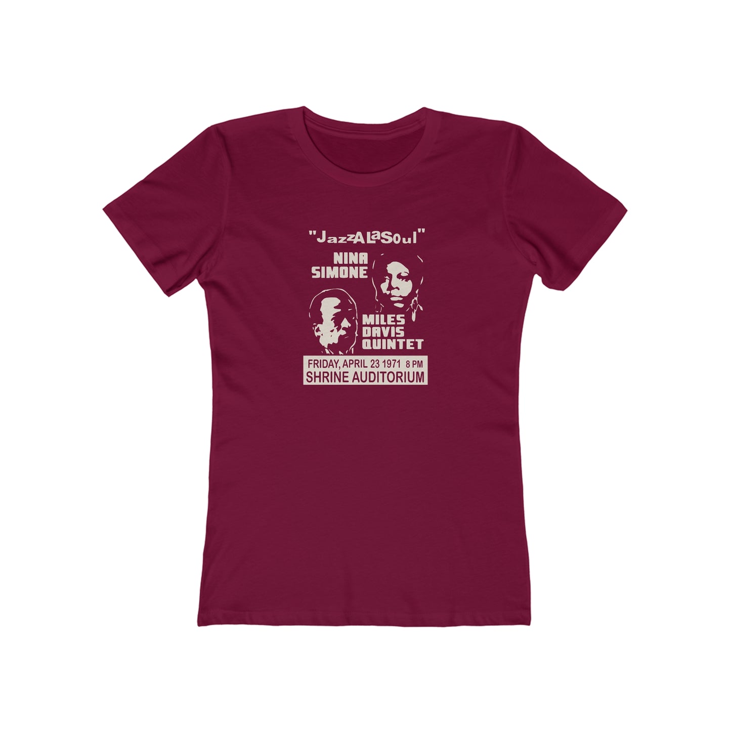 Nina Simone & Miles Davis at the Shrine - Jazz Concert Poster - Women's T-Shirt