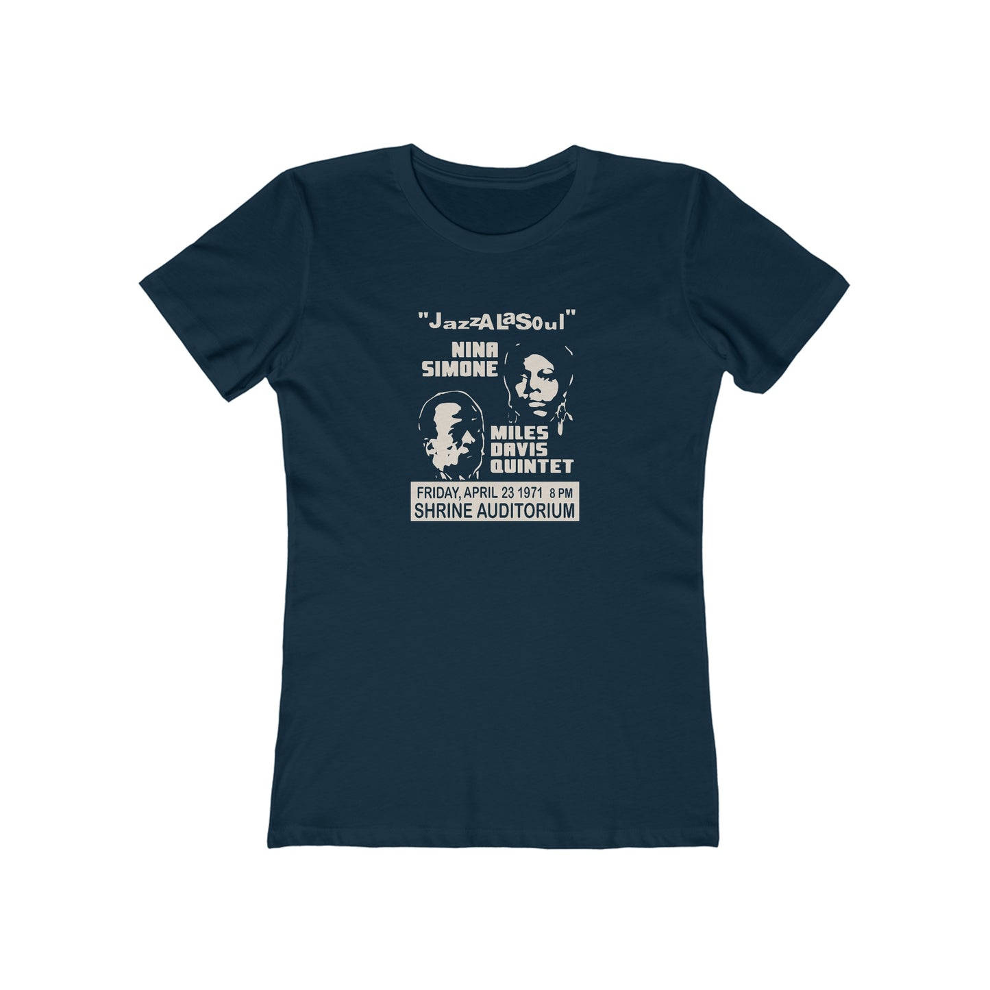 Nina Simone & Miles Davis at the Shrine - Jazz Concert Poster - Women's T-Shirt