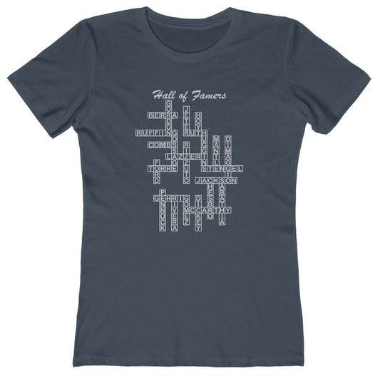 NY Yankees Hall of Famers Crossword Women's T-Shirt