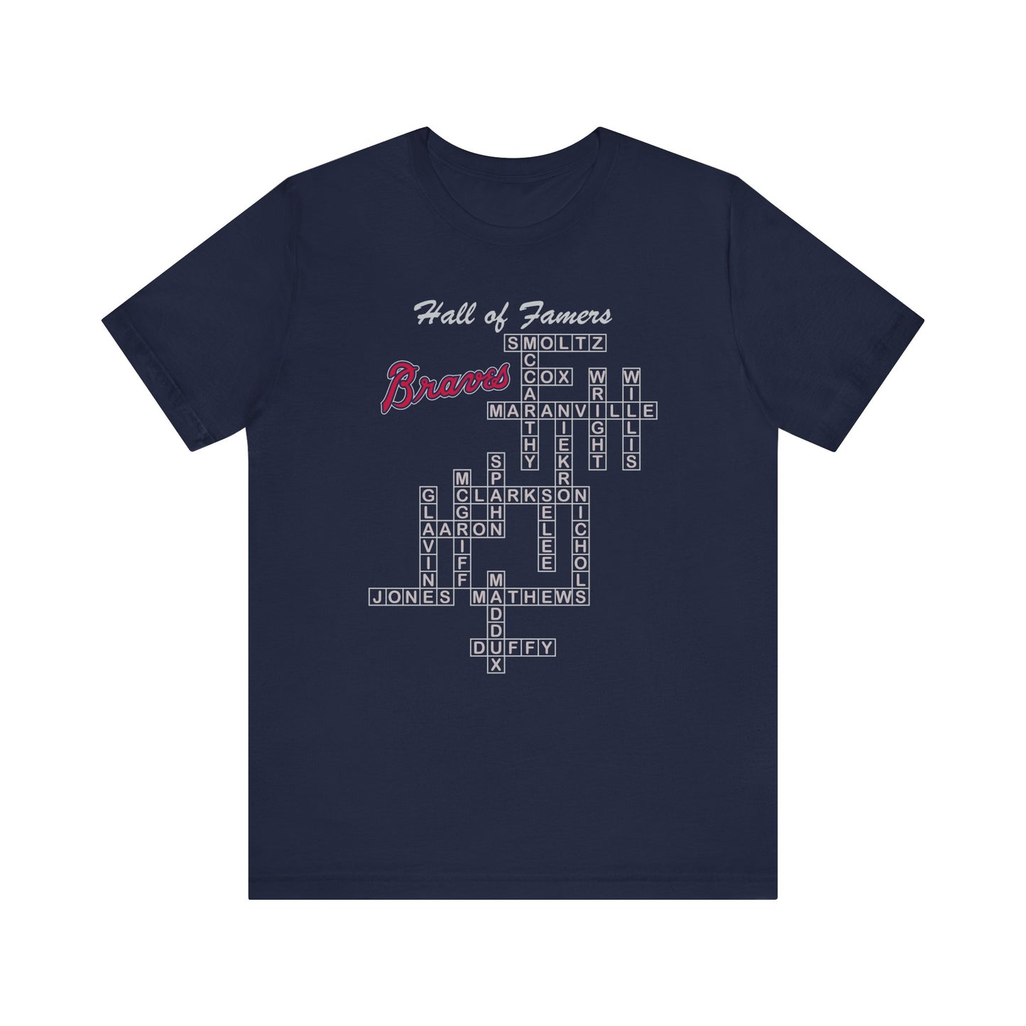 Braves Hall of Famers Crossword Atlanta Milwaukee Boston Unisex Tee