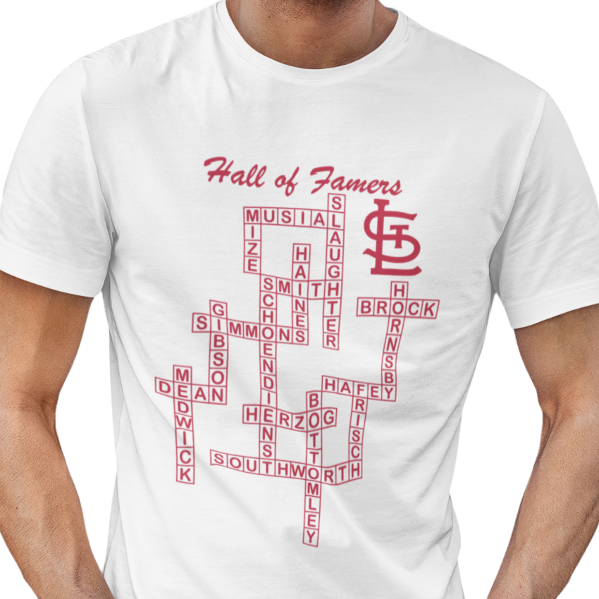 St Louis Cardinals Hall of Famers crossword t-shirt