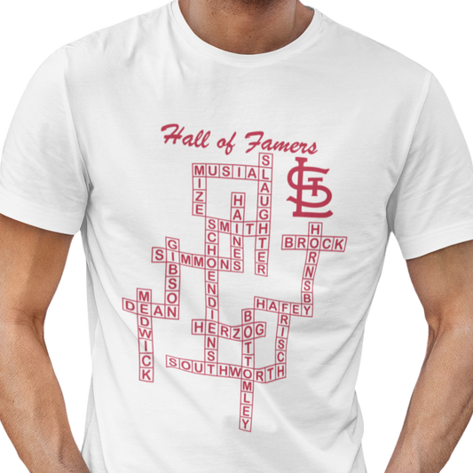 St Louis Cardinals Hall of Famers crossword t-shirt