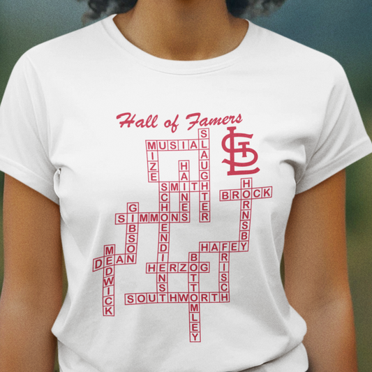 St Louis Cardinals Hall of Famers crossword t-shirt