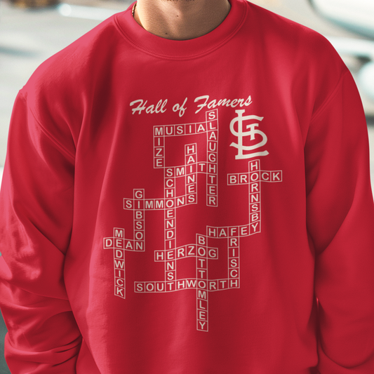 St Louis Cardinals Hall of Famers crossword sweatshirt