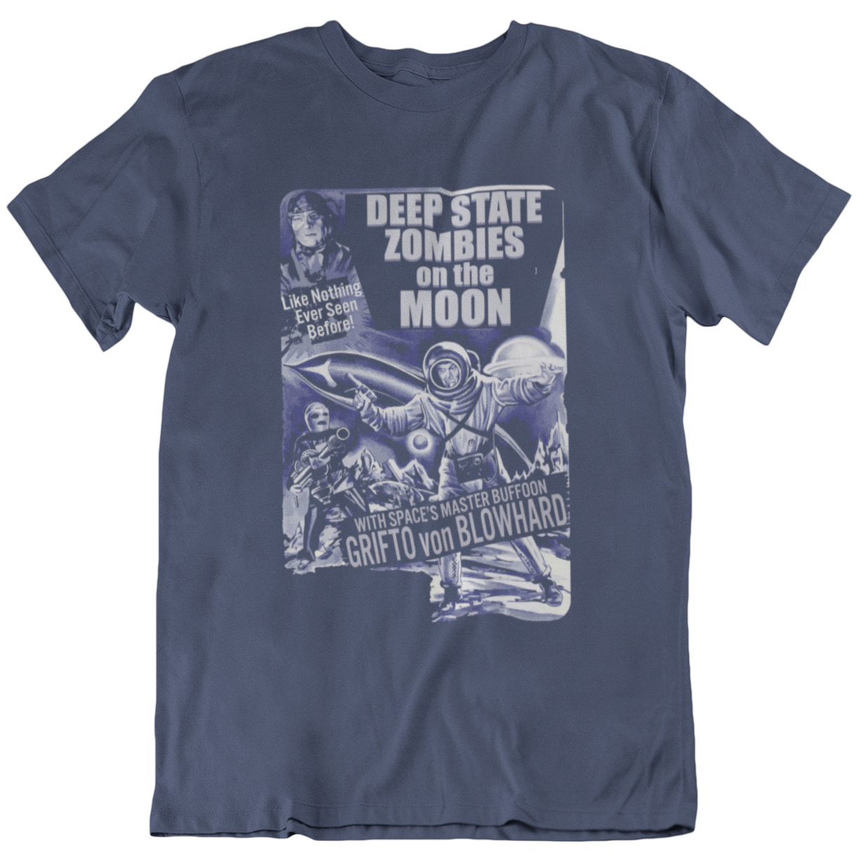 Deep State Zombies on the Moon Unisex T-Shirt