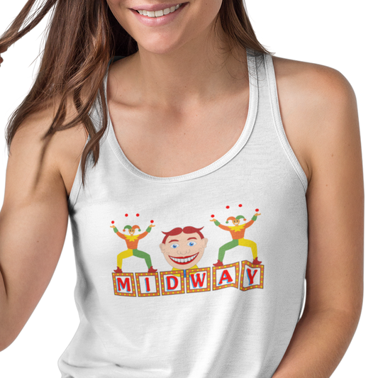 Midway, Carnival, Amusement Women's Racerback Tank Top