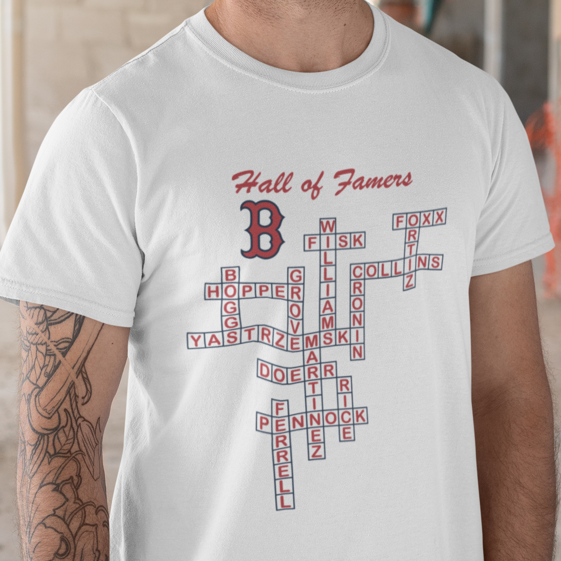 Red Sox Hall of Famers Crossword Tee