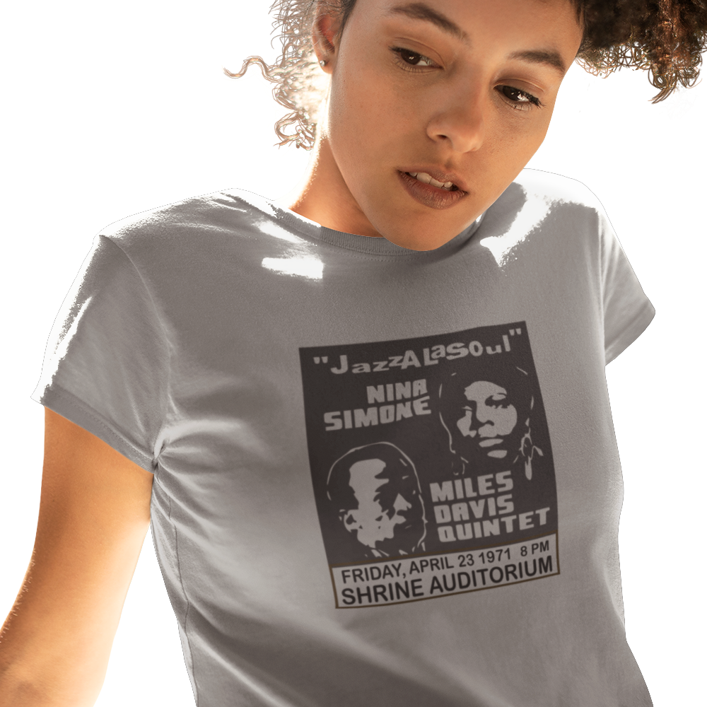 Nina Simone & Miles Davis at the Shrine - Jazz Concert Poster - Women's T-Shirt