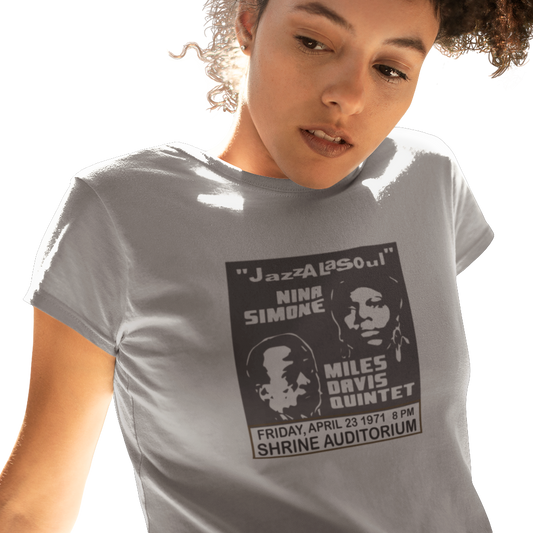 Nina Simone & Miles Davis at the Shrine - Jazz Concert Poster - Women's T-Shirt