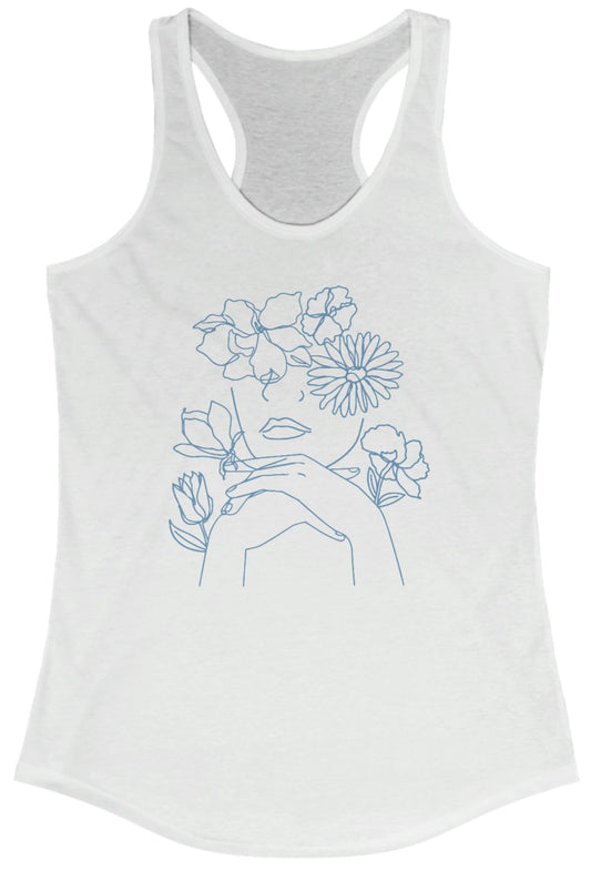 Woman Among the Flowers - Women's Racerback Tank
