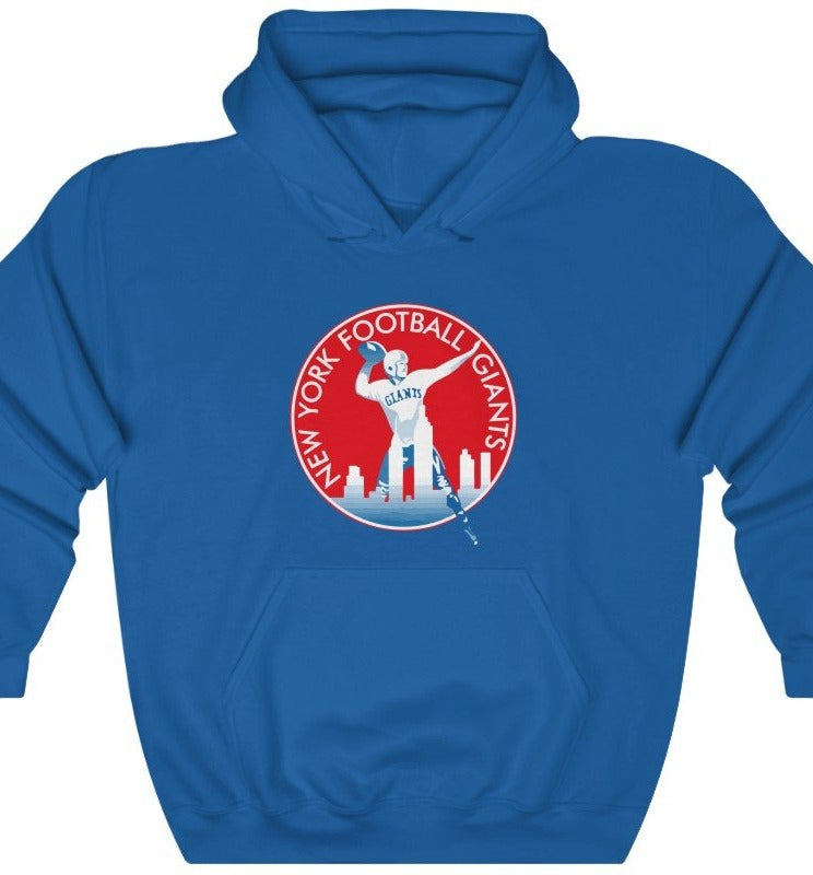 Printify Throwback New York Football Giants - Unisex Hoodie Royal / M