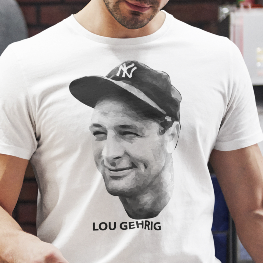 OlaTeeStore Lou Gehrig Tshirt for Yankees Fans Lou Gehrig Tribute Hall of Fame of Baseball ALS Shirts for Yankees Baseball Players