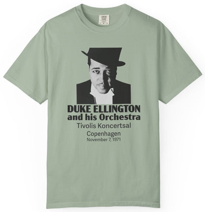 T-shirt with a graphic of Duke Ellington and text 