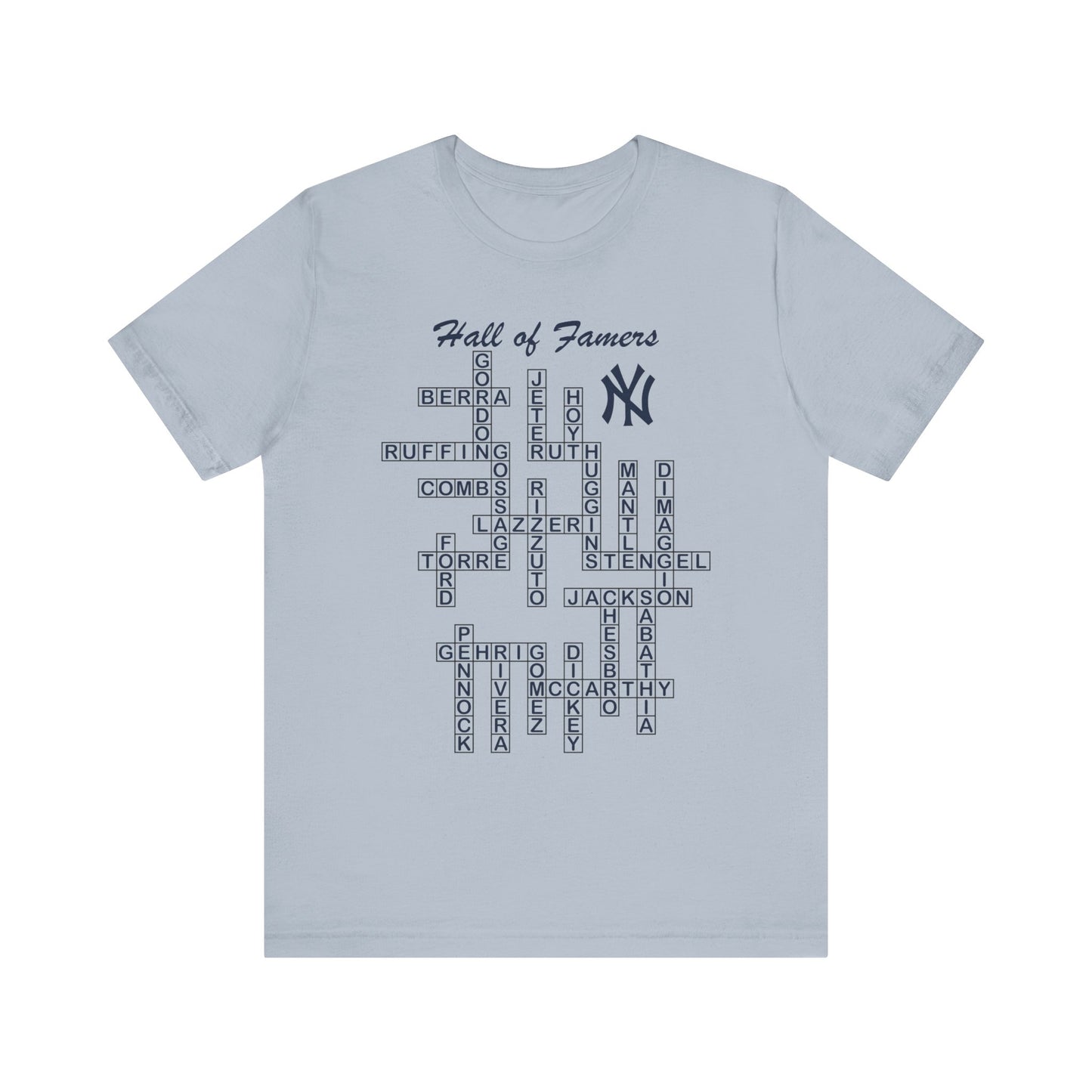 NY Yankees Hall of Famers - Crossword - Unisex T-Shirt