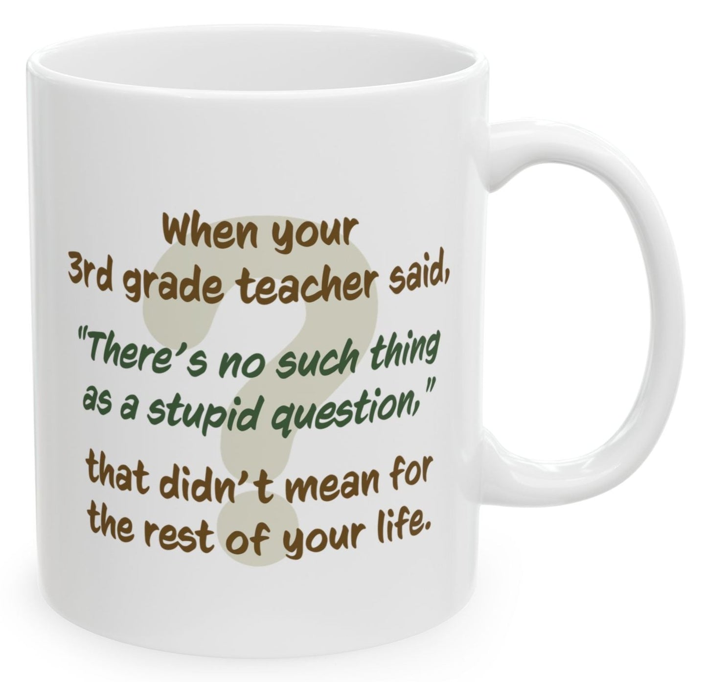 Stupid question coffee mug