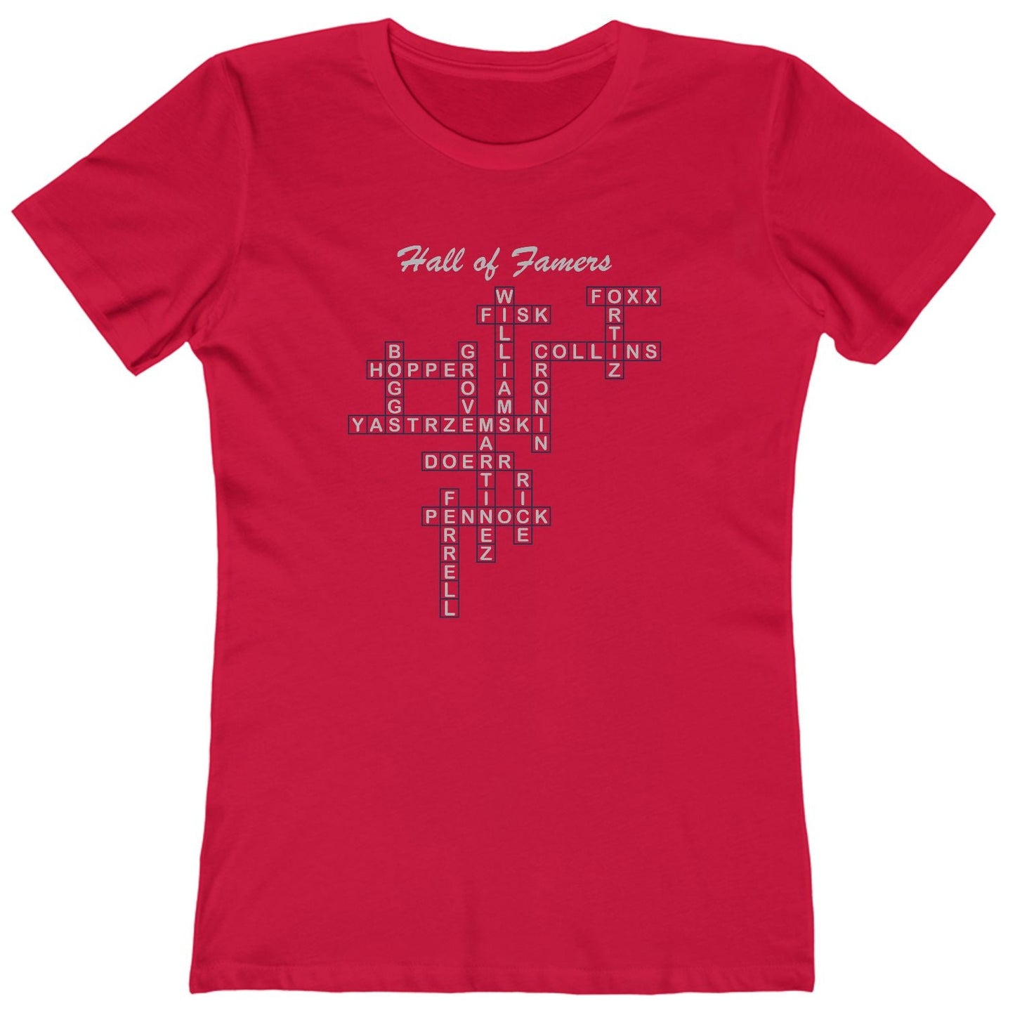 Boston Red Sox Hall of Famers Crossword Women's Tee