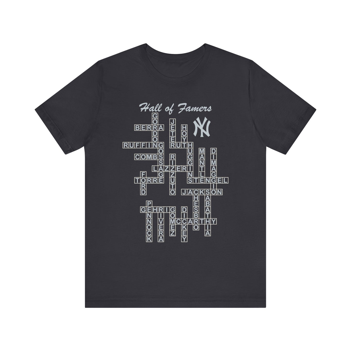 NY Yankees Hall of Famers - Crossword - Unisex T-Shirt