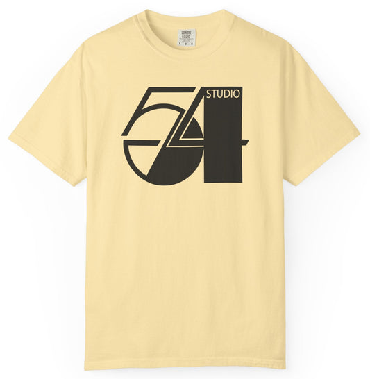T-shirt with Studio 54 graphic.