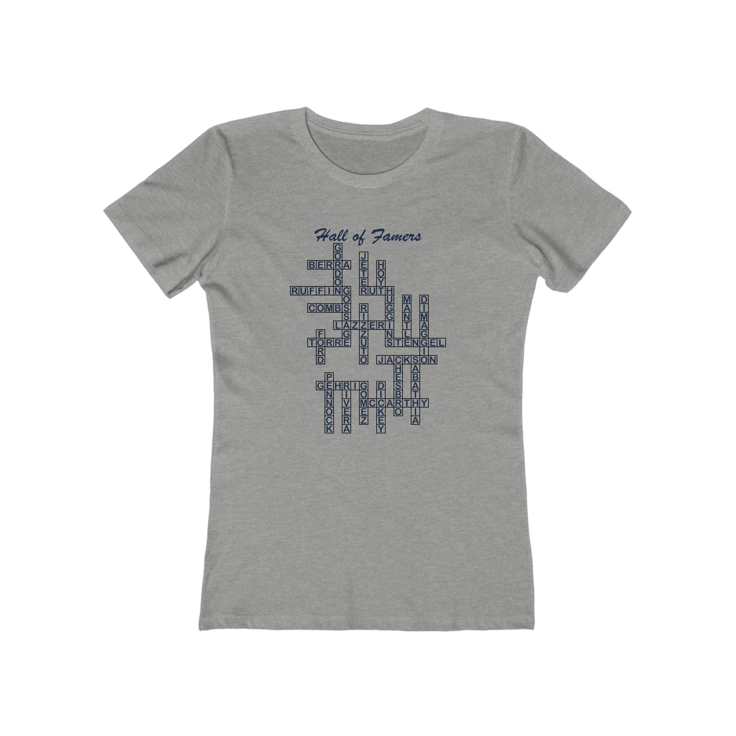 NY Yankees Hall of Famers Crossword Women's T-Shirt