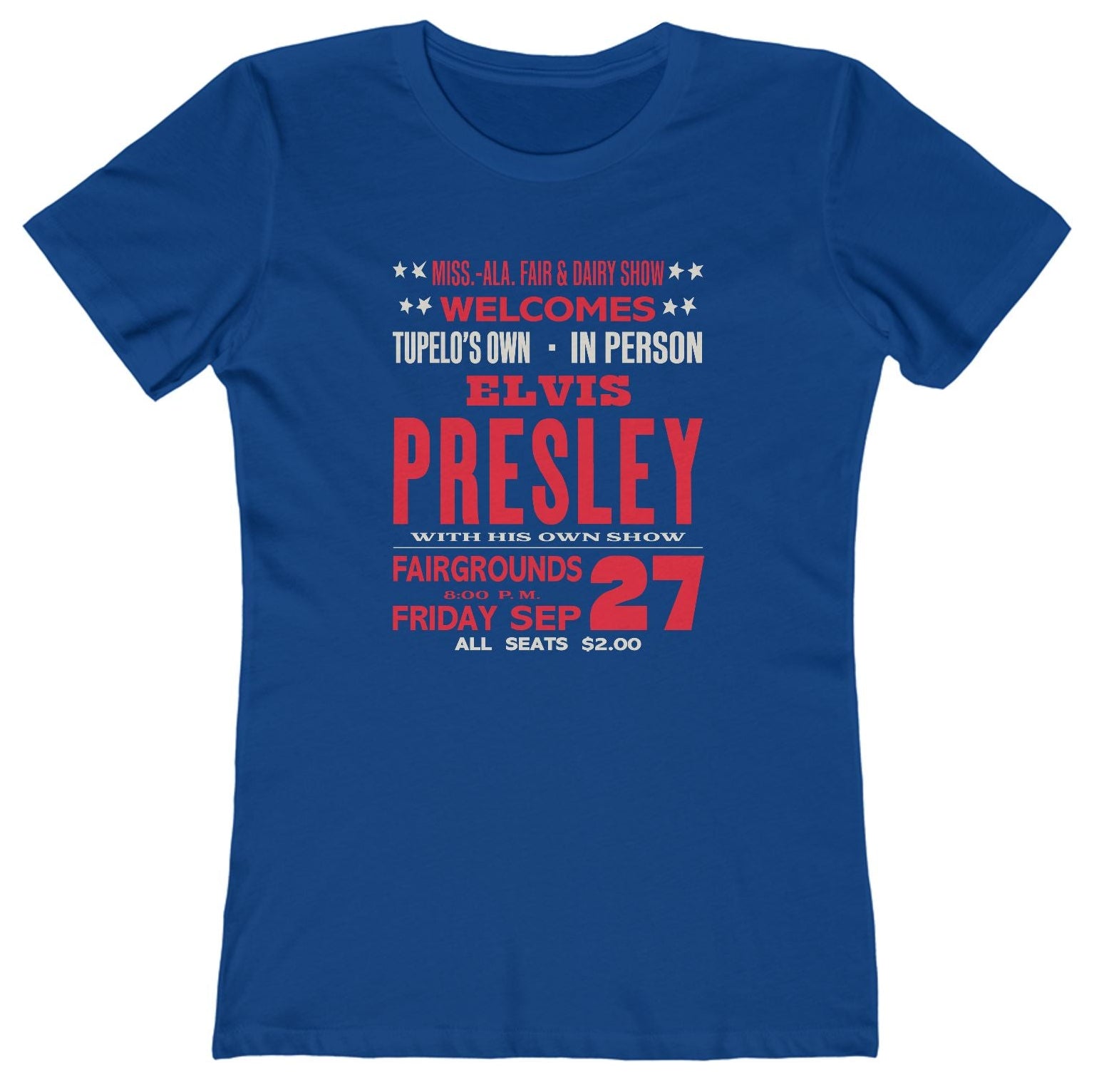 T-shirt with Elvis Presley state fair concert poster graphic