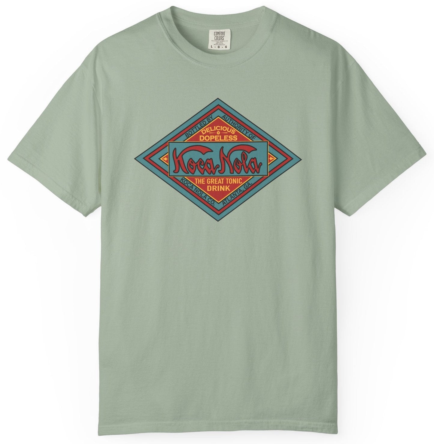 T-shirt with retro Koca Nola cola brand logo graphic