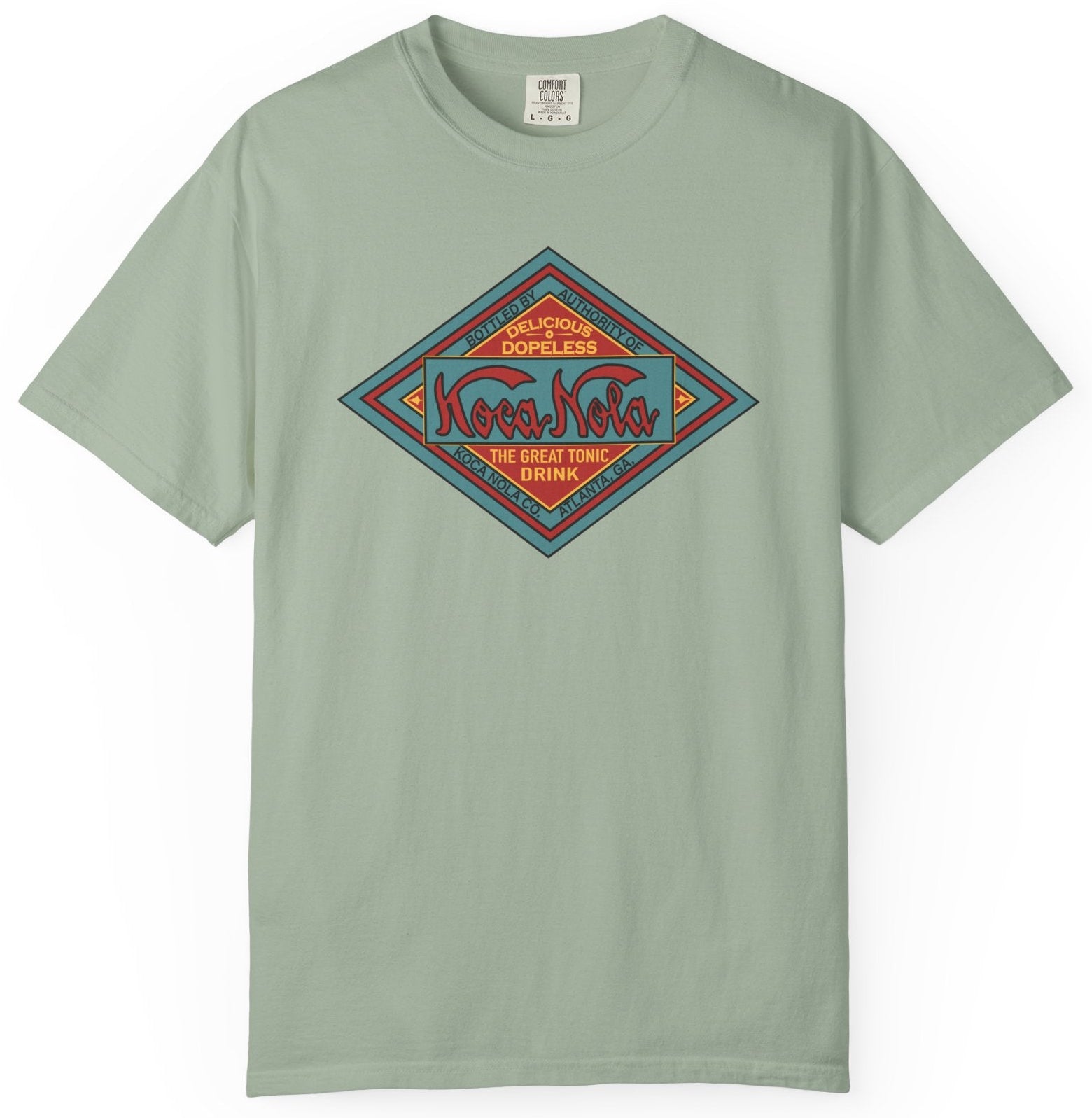 T-shirt with retro Koca Nola cola brand logo graphic