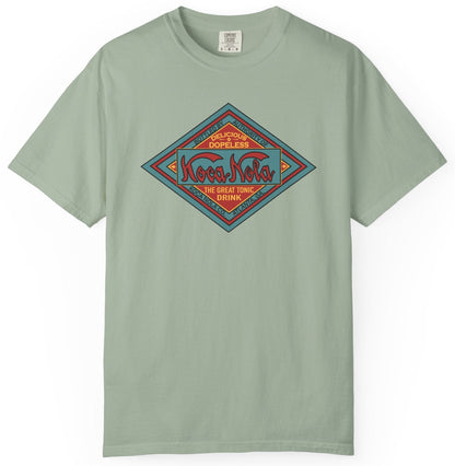 T-shirt with retro Koca Nola cola brand logo graphic