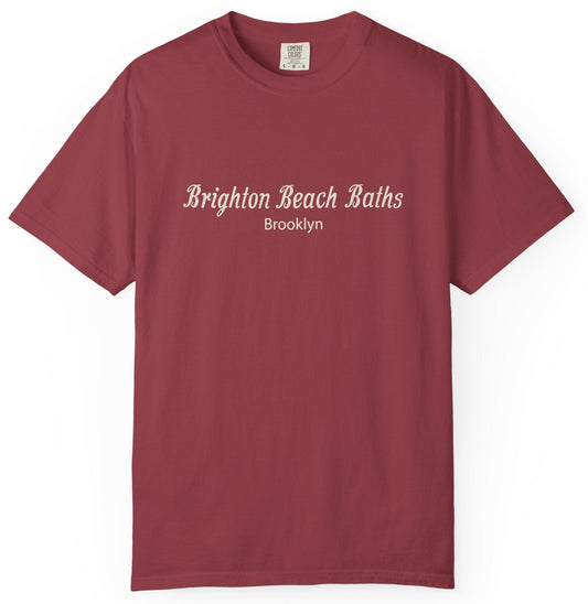 T-shirt with 'Brighton Beach Baths Brooklyn' text
