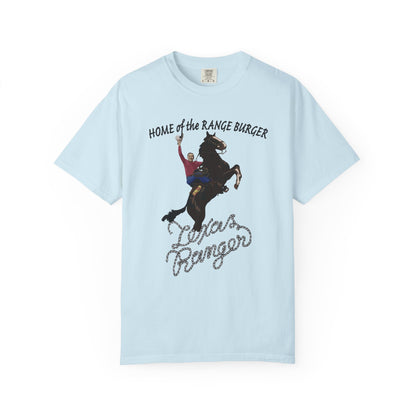 Texas Ranger Range Burger T-shirt Island Park Oceanside Long Beach Unisex Tee